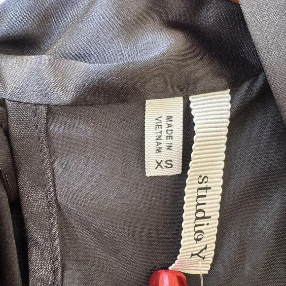 Studio Y Blouse Top Juniors Size XS Blue/White Halter Style Tie Back Key Hole - Picture 8 of 12